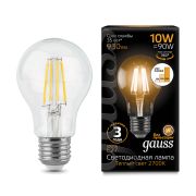 Лампа Gauss LED Filament A60 E27 10W 930lm 2700К step dimmable 102802110-S