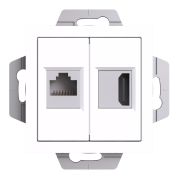 Systeme Electric AtlasDesign Белый Розетка двойная HDMI+RJ45, кат.5Е, механизм