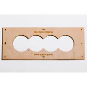 Шаблон из фанеры с четырьмя отверстиями диаметром 82мм