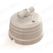 Переключатель поворотный проходной одноклавишный белый «МезонинЪ» GE70404-01