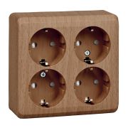 Этюд Дача Бук Розетка 4-ая с/з со шторками наружная PA16-208T