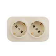 Legrand Quteo Слоновая кость Розетка 2-ая с/з без шторок 16А
