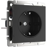 W1171008/ Розетка с заземлением (черный матовый)