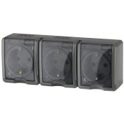 ЭРА Эксперт Розетка 3-ая с/з со шторками IP54 16АХ-250В, ОУ серый 11-2406-03