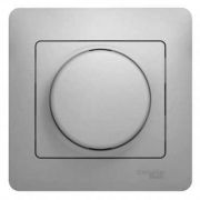 SE Glossa Алюминий Светорегулятор (диммер) поворотный, 300Вт (в сборе с рамкой) GSL000334