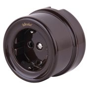 Розетка с заземлением Ретро WERKEL коричневый W5671014