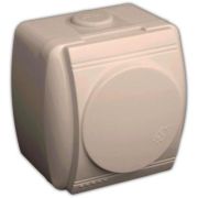 LEZARD Розетка 1-ая с/з О/П с крышкой крем 710-0300-123