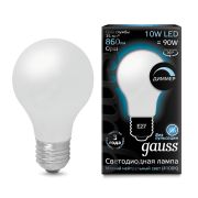 Лампа Gauss LED Filament A60 OPAL dimmable E27 10W 860lm 4100К 102202210-D