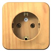 Blanca Розетка 1-ая с/з без шторок.16А, 250В, изолирующая пластина Ясень BLNRA010115