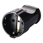 MAKEL Штепсельная розетка с/з черный 10053