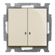 ABB Basic 55 Выключатель 2-клавишный с подсветкой бежевый 2CKA001012A2157(1012-0-2157)