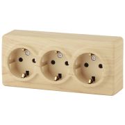 ЭРА Эксперт Розетка 3-ая с/з Schuko 16А ОУ сосна IP20 11-2208-11