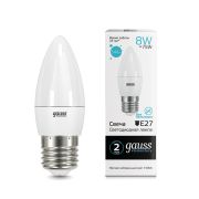 Лампа Gauss LED Elementary Свеча 8W E27 540lm 4100K 33228