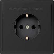 Розетка  с заземлением Schuko  250В,16А  чёрный матовый NEO