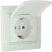LEZARD С/П Розетка с крышкой белая 701-0202-123