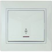 LEZARD С/П Выключатель 1-кл проходной с подсв белый 701-0202-114