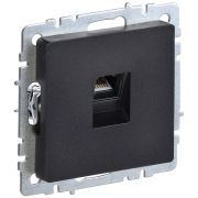 IEK BRITE BASE Черный Розетка комп RJ45 кат.5E РК10-БрЧ.