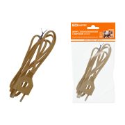 TDM Шнур с плоской вилкой с вырезом ШУ04 ШВВП 2х0,75мм2 1,7 м. бронза