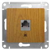 SE Glossa Дерево Дуб Розетка компьютерная RJ45 кат.5E GSL000581K