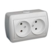 LEZARD Розетка 2-ая б/з О/П белая 710-0200-128