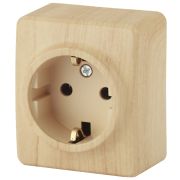 ЭРА Эксперт Розетка 1-ая с/з Schuko, 16А ОУ сосна IP20 11-2203-11