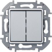 Legrand/Daccord INSPIRIA Алюминий Переключатель двухклавишный 10 AX - 250 В