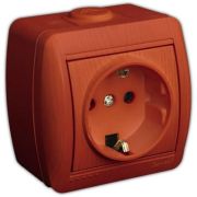 LEZARD Розетка 1-ая с/з О/П вишня 710-0600-122