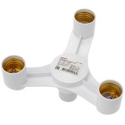 Разветвитель цокольный Е27-3хЕ27 белый  Rexant 11-8861