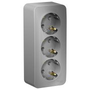 Blanca Розетка 3-ая с/з без шторок. О/П 16А, 250В, изолирующая пластина Алюминий BLNRA010313