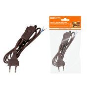 TDM Шнур с выключателем и плоской вилкой ШУ01В ШВВП 2х0,75мм2 2м. коричневый «ЭКО»