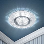 ЭРА DK LD8 SL/WH Светильник декор cо светодиодной подсветкой MR16, прозрачный Б0028083