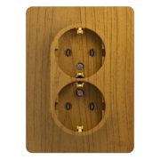 SE Glossa Дерево Дуб Розетка 2-я с заземлением (в сборе с рамкой) GSL000524