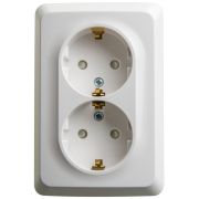 Этюд Белый Розетка 2-ая с/з угловая со шторками, наружная PA16-108B