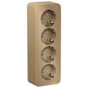 Blanca Розетка 4-ая с/з со шторками. О/П 16А, 250В, изолирующая пластина Титан BLNRA011414