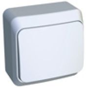 Этюд Белый Переключатель 1-клавишный наружный BA10-004B