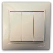 LEZARD С/П Выключатель 3-кл крем 701-0303-109