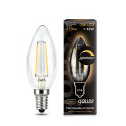 Лампа Gauss LED Filament Свеча dimmable E14 5W 420lm 2700К 103801105-D