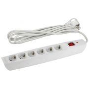 Сетевой фильтр SFX-6es-2m-W белый с/з 3х0,75мм2 со шт. с выкл. 6гн 2м ЭРА Б0044023