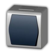 HERMES2 Выключатель 1 кл. для О/П IP44 (белый/черный) 1001-01