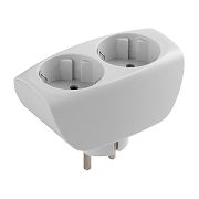 ЭРА SP-2e-W Тройник 2гн, с заземл, со шторками (белый) C0045528