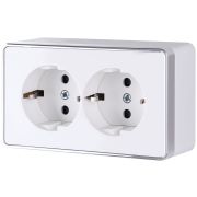 Розетка двойная с заземлением Gallant (белая) W5072101