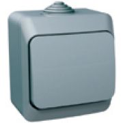 Этюд Серый Выключатель 1-клавишный IP44 наружный BA10-041C