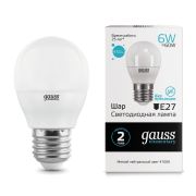 Лампа Gauss LED Elementary Шар 6W E27 450lm 4100K 53226