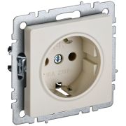IEK BRITE BASE Бежевый Розетка 1-м с/з без защ штор 16А РС11-1-0-БрКр.