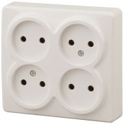 ЭРА Эксперт Розетка 4-ая б/з 16А ОУ сл.кость IP20 11-2210-02