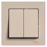 Systeme Electric AtlasDesign Песочный Выключатель 2-клавишный, сх.5, 10АХ, в сборе