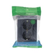 Systeme Electric AtlasDesign Грифель Розетка с/з двойная, 16А, в сборе