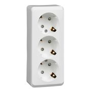 Этюд Белый Розетка 3-ая с/з со шторками, наружная PA16-012B