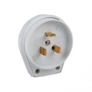 EKF Вилка для разъема РШ-ВШ 32А 250В 2Р+РЕ пластиковая белая AS-250-B-01