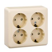 Этюд Крем Розетка 4-ая с/з со шторками наружная PA16-208K